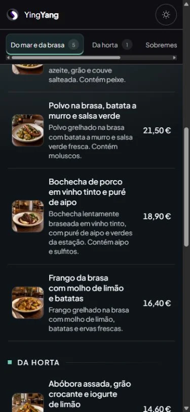 Menu público real do Maré de Cedro com Polvo na brasa e preços